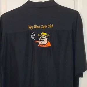 Vintage Key West Cigar Club Embroidered SS Shirt Dark Navy Blue